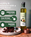 Benissimo 100% Pure Avocado Oil, 500ml Glass Bottle, Allergen-Free and Non-GMO, Premium Cold-Pressed Cooking Oil for Grilling, SautÃƒÂ©ing, Baking, and Salad Dressings