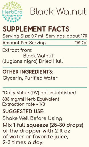Black Walnut B120 (2pcs) Alcohol-Free Herbal Extract Tincture, Concentrated Liquid Drops Natural Black Walnut (Juglans Nigra) Dried Hull (2x4 fl oz)