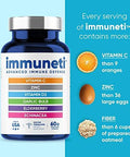 Immuneti - Advanced Immune Defense, 6-In-1 Powerful Blend Of Vitamin C, Vitamin D3, Zinc, Elderberries, Garlic Bulb, Echinacea - Supports Overall Health, Provides Vital Nutrients & Antioxidants