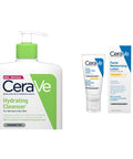 Cerave Hydrating Cleanser For Normal To Dry Skin 1 Litre With Hyaluronic Acid And 3 Essential Ceramides & Am Facial Moisturising Lotion Spf50 With Ceramides & Vitamin E For Normal To Dry Skin 52Ml