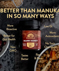 KOORA Marri Honey TA 25+ (MGO 1197+ Manuka Honey Rating Equiv.) Low GI, Raw Medicinal Honey for Daily Health & Immune Support, from the Ancient Wild Forests of Western Australia, 8.8 oz