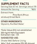 Pine Bark B120 Alcohol-Free Herbal Extract Tincture, Concentrated Liquid Drops Natural Pine Bark (Proanthocyanidin) Dried Bark 4 fl oz