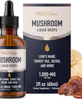 Smnutrition Mushrooms Liquid Drops Complex Lions Mane Supplement With Turkey Tail Mushroom Reishi Shiitake & More Support Cognitive Function Memory & Focus Nongmo Soy 2 Fl Oz 60 Servings