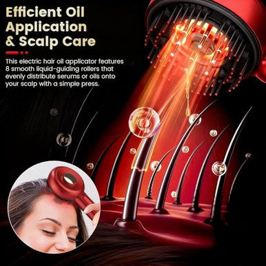 Moonflame 3 In 1 Scalp Massager Hair Growth Hair Oil Applicator Electric Scalp Brush For Deep Cleansing Stimulates Hair Regrowth For Men & Women Waterproof Head Massager For Scalp Care And Relaxation At Home