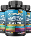 Nutri Nation Best Magnesium Glycinate With Ashwagandha And Ltheanine 14 In 1 Supplement 60 Capsules 3 Bottle