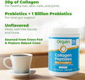 Orgain Hydrolyzed Collagen Peptides + Prebiotic & Probiotics Powder For Women & Men 20G Grass Fed Collagen 1 Billion Cfu Supports Digestive Hair Skin & Joint Health Nongmo Type I & Iii 1Lb