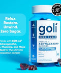 Goli Zero Sugar Ashwagandha & Vitamin D Maca L-Theanine Gummies No Artificial Sweeteners No Sugar Alcohols. Mixed Berry Ksm-66 Vegan Plant Based Non-Gmo Gluten- & Gelatin . (3)