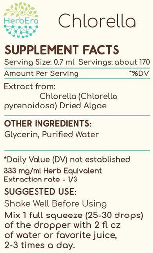 Chlorella B120 (2pcs) Alcohol-Free Herbal Extract Tincture, Concentrated Liquid Drops Natural Chlorella (Chlorella vulgaris) Dried Entire Plant (2x4 fl oz)