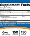 Nutricost Astaxanthin 6Mg Nongmo And Gluten 120 Softgels (4 Month Supply)