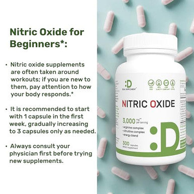 Deal Supplement Nitric Oxide Supplement 300 Capsules 3000Mg