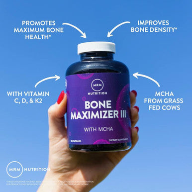 Mrm Nutrition Bone Maximizer Iii With Mcha + Vitamin D3 + Vitamin K2 Bone Health High Potency Key Vitamins And Minerals For Bones 50 Servings