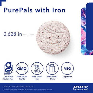 Pure Encapsulations PurePals with iron 90 chewtabs
