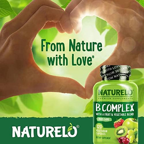 Naturelo Vitamin C Capsules 90 Count Vitamin B Complex 120 Count Bundle