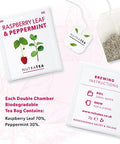 Nutra Tea - Raspberry Leaf & Peppermint Tea - Raspberry Leaf Tea For Pregnancy & Expectant Mothers - 20 Tea Bags - Herbal Tea - (1 Pack)