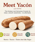 Cravely Stevia con Yacon Root Powder | Prebiotic Sweetener | 266 Servings