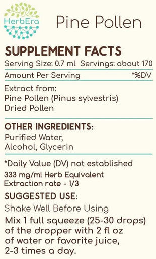 Pine Pollen A120 (2pcs) Alcohol Herbal Extract Tincture, Concentrated Liquid Drops Natural (Song Hua Fen, Scots Pine, Pinus Sylvestris) (2x4 fl oz)