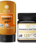 MANUKA DOCTOR - MGO 80+ Multifloral SQUEEZY and MGO 125+ Monofloral Manuka Honey Value Bundle, 100% Pure New Zealand Honey. Certified. Guaranteed. RAW. Non-GMO