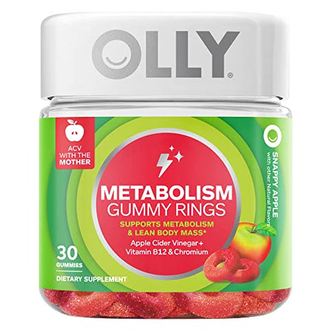 Olly Metabolism Gummy Rings 30 Count & Undeniable Beauty Gummy 60 Count & Probiotic Prebiotic Gummy 30 Count