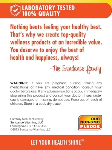 Sundance High Potency Biotin 1000 mcg Supplement Essential B Vitamin Tablets Vegetarian NonGMO and Gluten Free