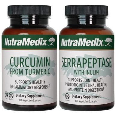 Nutramedix Joint Support Bundle Includes Curcumin From Turmeric And Serrapeptase Enzyme Support Capsules For Joint Support And Healthy Inflammatory Response Support 2Piece Supplement Set