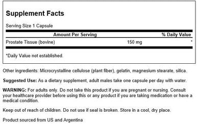 Swanson Raw Prostate Glandular 150 Milligrams 60 Capsules (4 Pack)