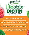 Lifeable Biotin Kids + Calcium with Vitamin D Kids Gummies Bundle Great Tasting Vitamin Supplement Gluten Free GMO Free Chewable Gummy