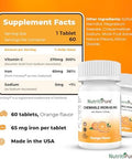 Chewable Iron 65 Mg With Vitamin C 270 Mg - Tablet In Orange Flavor 60 Count