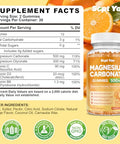 Sept Yan Magnesium Carbonate Gummies 500Mg Magnesium Supplement With Vitamin C D3 & B6 For Muscle Bone Digestive & Immune Support Orange Flavor Sugar Free Vegan 60 Count