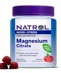 Natrol Magnesium Citrate High Absorption Magnesium Supplement For Mood And Stress Helps Calm The Mind And Relax The Body 60 Raspberry-Flavored Gummies Up To A 30 Day Supply