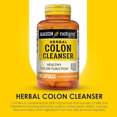 Mason Natural Herbal Colon Cleanser 300 Day Supply Dietary Supplement Supports Digestive Health With Soluble Fibers Probiotics & Herbs 3 Pack