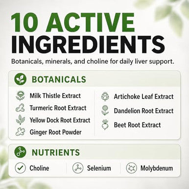 Balance One Liver Support Supplement With Milk Thistle Molybdenum Dandelion Root &