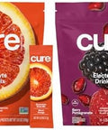 Cure Hydration Bundle Plantbased Electrolyte Drink Mix No Added Sugar Fsahsa Dehydration Relief Powder Made With Coconut Water Vegan 28 Packets Blood Orange & Berry Pomegranate