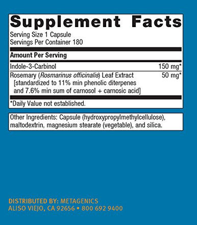 Metagenics Meta I 3 C Stabilized Indole-3-Carbinol 180 servings