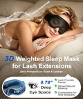 Focbeo Weighted Eye Mask For Sleeping - 100% Blackout Sleep Mask For Women & Men 3D Contoured Eye Mask For Lash Extensions Zero Eye Pressure Memory Foam Adjustable Strap For Airplane Travel & Meditation
