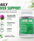 Balance One Liver Support Supplement With Milk Thistle Molybdenum Dandelion Root &