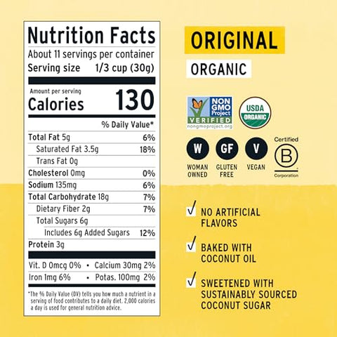 Purely Elizabeth, Organic Original, Ancient Grain Granola, Gluten-Free, Non-GMO (12oz Bag) (Pack of 2)