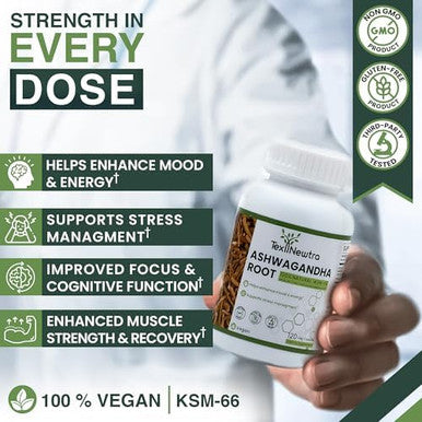 Ashwagandha Ksm-66 Vegan Root Extract Capsules 5% Withanolides, Non-Gmo, Gluten-Free, Allergen And Lactose ÃƒÂ¢Ã¢â€šÂ¬Ã¢â‚¬Å“ Ashwagandha Supplements 300Mg For Men And Women, 120 Capsules.