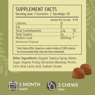 Herbamama Mullein Leaf And Iodine Kit - Bundle Of 2000Mg Mullein Leaf Extract Gummies & Potassium Iodine With Zinc & Sele Gummies - Vegan Non-Gmo Pectin-Based - 2 Pack
