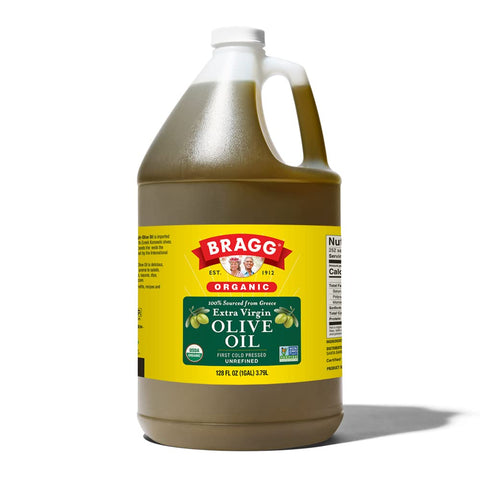 Bragg Organic Extra Virgin Olive Oil ÃƒÂ¢Ã¢â€šÂ¬Ã¢â‚¬Å“ Made with Greek Koroneiki Olives ÃƒÂ¢Ã¢â€šÂ¬Ã¢â‚¬Å“ Cold Pressed EVOO for Marinades & Vinaigrettes ÃƒÂ¢Ã¢â€šÂ¬Ã¢â‚¬Å“ USDA Certified, Non-GMO, Kosher (128 fluid Ounce)