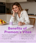 Premom Vitex Chaste Tree Berry: 1000Mg Vitex Chasteberry Supplement Supports Hormone Balance & Fertility Supports Menstrual Cycle Regularity Pms Support Supplement For Women Vegan Nongmos