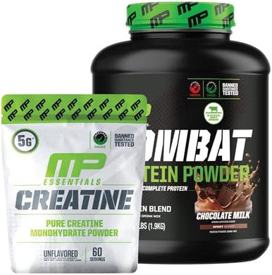 Muscle Pharm Combat 4Lb Chocolate Protein And Musclepharm Pure Creatine Monohydrate