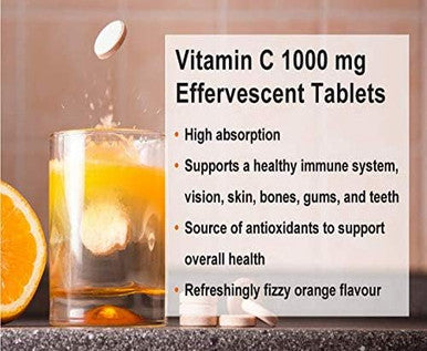 MapleLife High Absorption Vitamin C - 10 Effervescent Tablets, Orange Flavor, 1000 milligrams