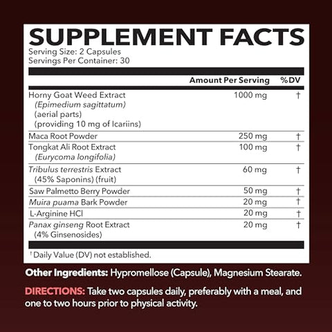 Havasu Nutrition Horny Goat Weed Capsules (30 Servings) & L Arginine L Citrulline Supplement (30 Servings)