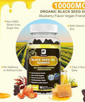 Black Seed Oil & Sea Moss Gummies, Organic Irish Sea Moss Gummies With Ashwagandha, Black Seed Oil, Elderberry, Turmeric, Vitamin D3/C And Zinc - Immune Support, Joints, Digestion, Hair & Skin