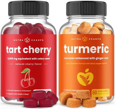 Nutrachamps Tart Cherry Gummies And Turmeric Gummies 2 Pack Bundle