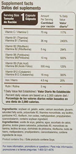 Bedoyecta Multivitamin Contains Iron Folic Acid Vitamin C B1 B2 B9 and B12 30 Count