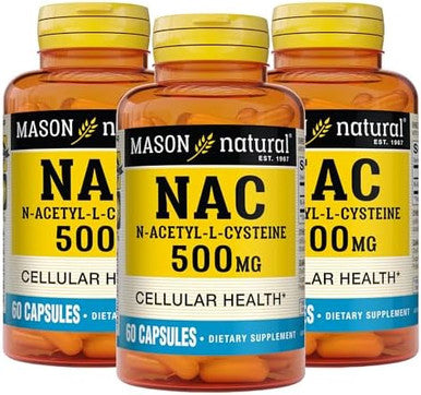 Mason Natura Nac Nacetyllcysteine 500 Mg 6 Month Supply Supports Normal Cellular Health Immune System Booster For General Wellness 3 Pack