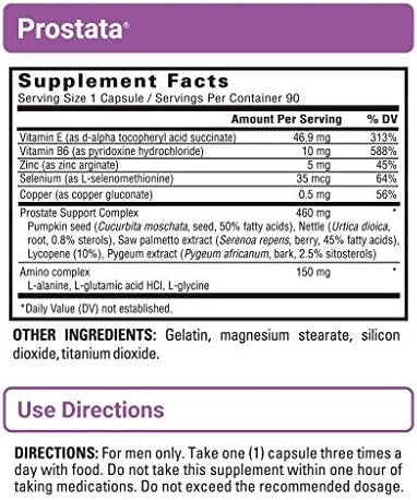 U.S. Doctors' Clinical Prostata Prostate Supplement For Men - Healthy Urinary Tract, Bladder Function, Bph Symptoms With Saw Palmetto, Vitamin E & A, Pumpkin Seed - 60 Capsules - 20-Day Supply