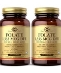 Solgar Folate 1333 Mcg Dfe (Folic Acid 800 Mcg) - 250 Tablets Pack Of 2 - Prenatal Support - Non-Gmo Vegan Gluten Free Dairy Free Kosher Halal 500 Total Servings