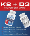 Artery Health for Heart Immune and Bone Support with Vitamin K2 180mcg Vitamin D3 5000iu 30 Veggie Capsules